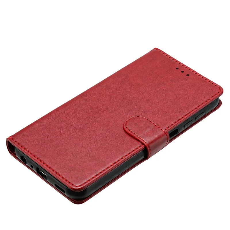 For Samsung Galaxy S25 Ultra Stand Case with Card Clots Skin-Touch PU Leather Phone Cover - Red