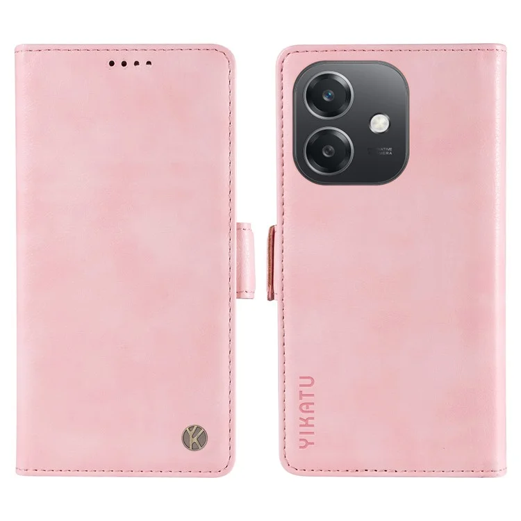 Yikatu YK-007 Für Oppo A3x 4G / 5g / A3 4g / 5g / A60 5G / A40 4G / A40m 4G Halle Seitschnalle PU Leder Telefonabdeckung Litchi Textur - Rosa