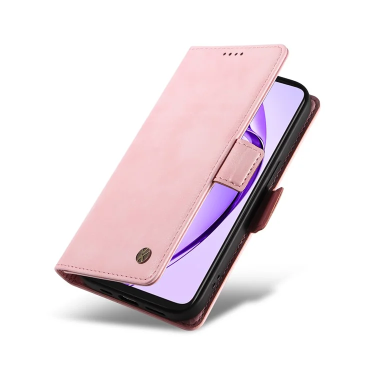 Yikatu YK-007 Für Oppo A3x 4G / 5g / A3 4g / 5g / A60 5G / A40 4G / A40m 4G Halle Seitschnalle PU Leder Telefonabdeckung Litchi Textur - Rosa
