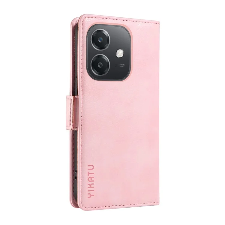 Yikatu YK-007 Für Oppo A3x 4G / 5g / A3 4g / 5g / A60 5G / A40 4G / A40m 4G Halle Seitschnalle PU Leder Telefonabdeckung Litchi Textur - Rosa