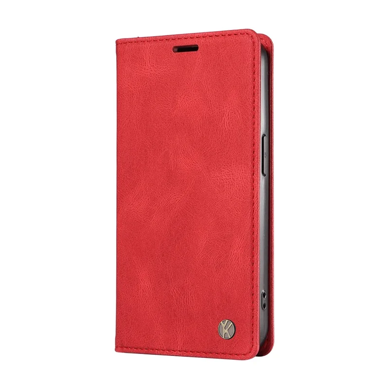 Yikatu Yk-004 Pour Oppo A3x 4G / 5g / A3 4G / 5g / A60 5G / A40 4G / A40m 4G Étui en Cuir Couverture de Téléphone à Touche - Rouge