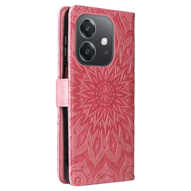 KT Impresión de Flower Series-1 Para Oppo A3x 4G / 5G / A3 4G / 5G / A60 5G / A40 4G / A40M 4G Case Sunflower Leather Willet Telep Cubierta - Rosa