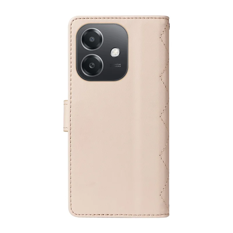 Para Oppo A3x 4G / 5G (Índia) / A3 4G / 5G / A60 5G / A40 4G / A40M 4G Capa Carteira Couro Rombos Capa de Telefone com Alça de Ombro, Alça de Pulso - Damasco