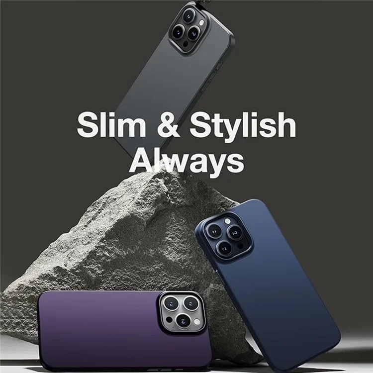 TORRAS For iPhone 15 Pro Max Case Hard PC Phone Cover Shockproof Protective Cover - Navy Blue