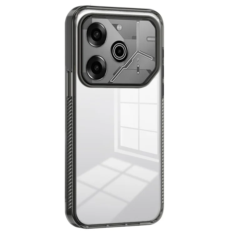 Für Tecno Pova 6 Pro 5G Clear Phone Case TPU+PC Anti-rutsch-drop-soach-rückseite Zurück - Schwarz