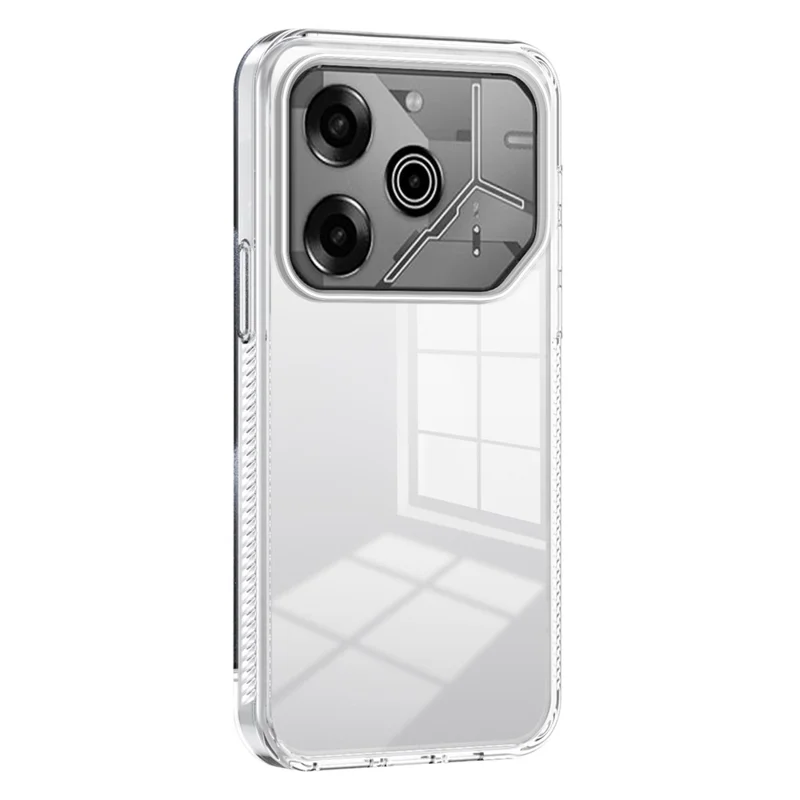 For TECNO Pova 6 Pro 5G Clear Phone Case TPU+PC Anti-Slip Drop-Proof Back Cover - Transparent