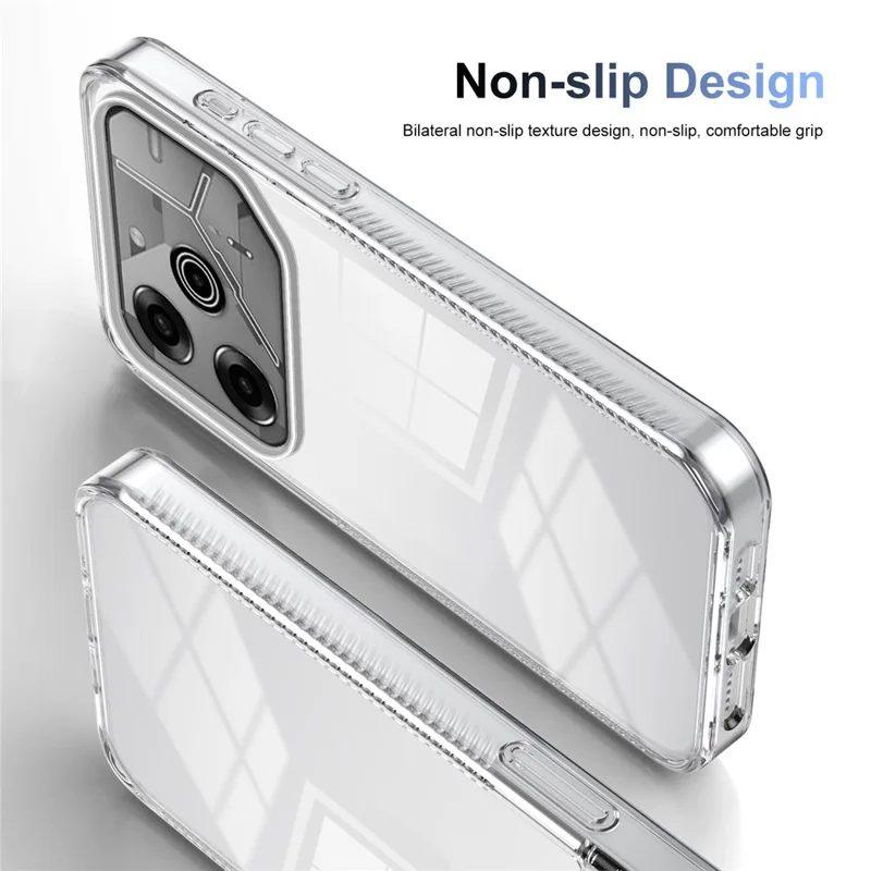 For TECNO Pova 6 Pro 5G Clear Phone Case TPU+PC Anti-Slip Drop-Proof Back Cover - Transparent