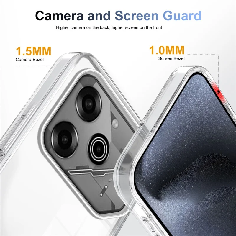 For TECNO Pova 6 Pro 5G Clear Phone Case TPU+PC Anti-Slip Drop-Proof Back Cover - Transparent