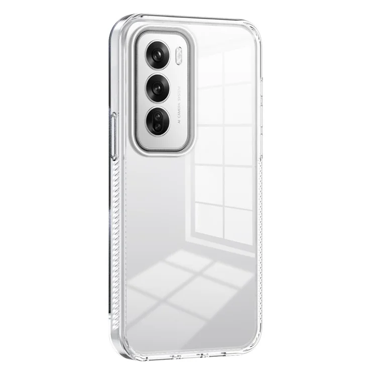 Para Oppo Reno12 5G (Global) Capa de Telefone Transparente de TPU+PC à Prova de Deslizamento e Impactos - Transparente