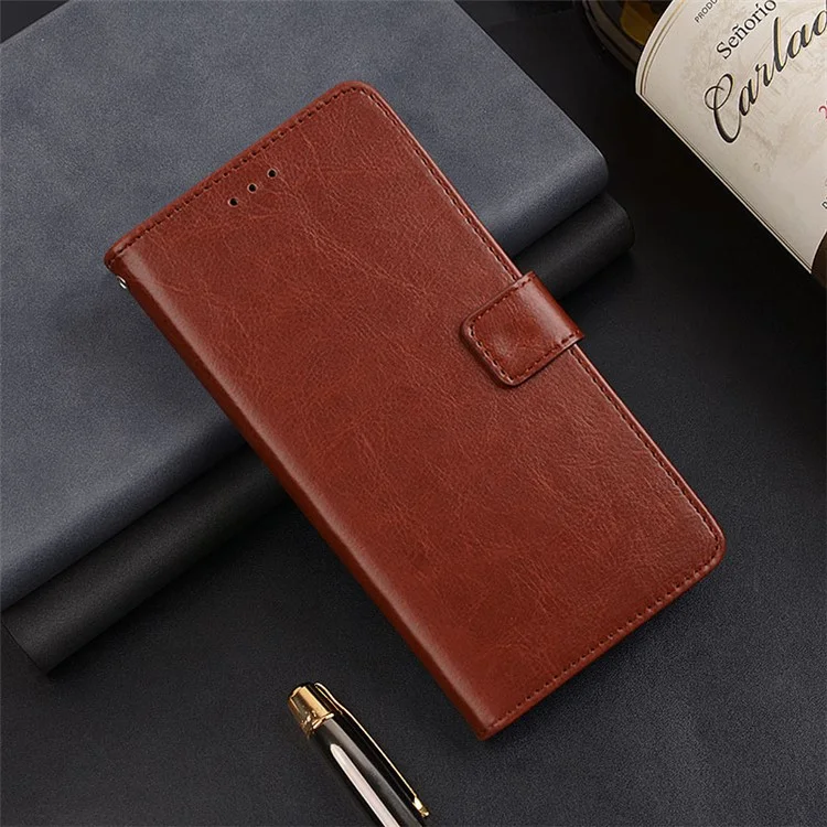 IDEWEI for Xiaomi 14T Pro Case Card Slots Holder Leather Phone Cover Crazy Horse Texture - Brown