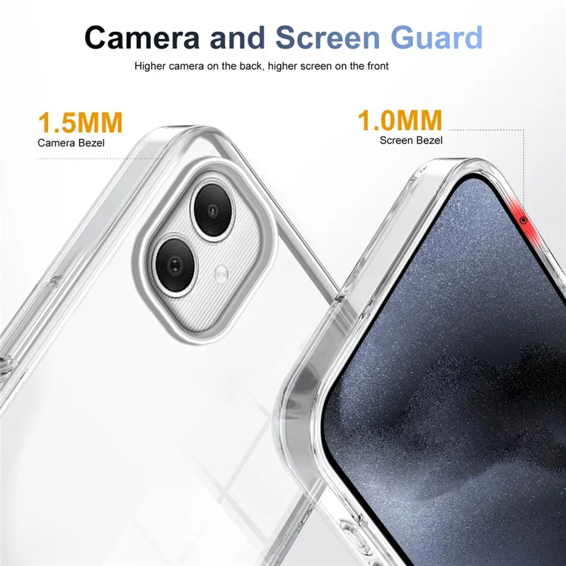 For Samsung Galaxy A06 4G Clear Phone Case TPU+PC Anti-Slip Drop-Proof Back Cover - Transparent