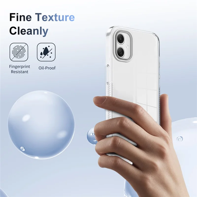 For Samsung Galaxy A06 4G Clear Phone Case TPU+PC Anti-Slip Drop-Proof Back Cover - Transparent