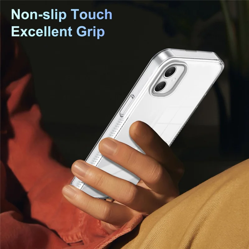 For Samsung Galaxy A06 4G Clear Phone Case TPU+PC Anti-Slip Drop-Proof Back Cover - Transparent