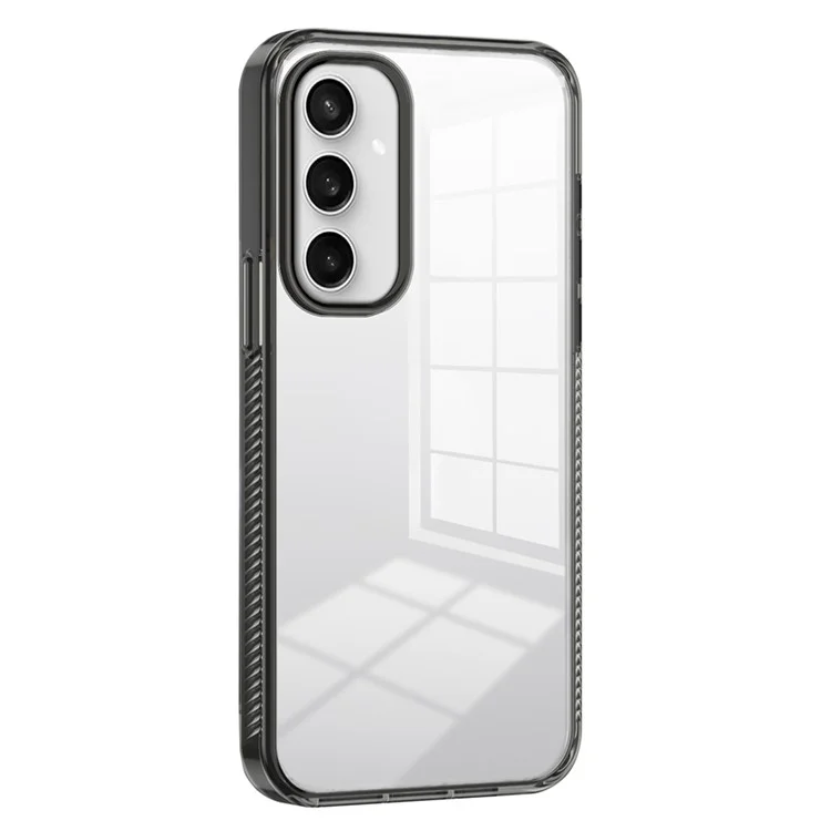 For Samsung Galaxy S24 FE Clear Phone Case TPU+PC Anti-Slip Drop-Proof Back Cover - Black