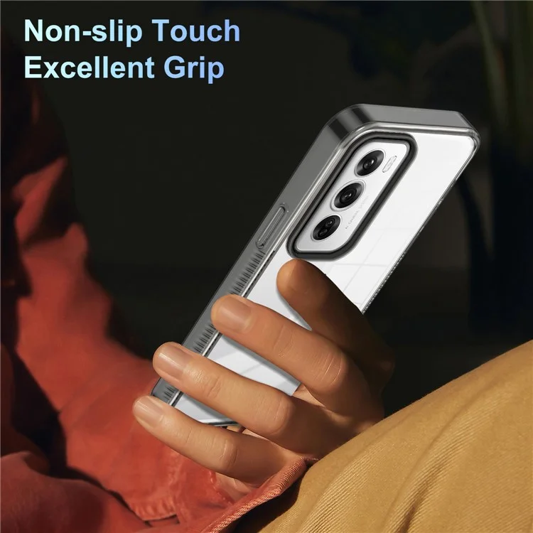 Für Oppo Reno12 Pro 5G (global) Clear Phone Case TPU+PC Anti-slip-drop-soach-rückseite Zurück - Schwarz