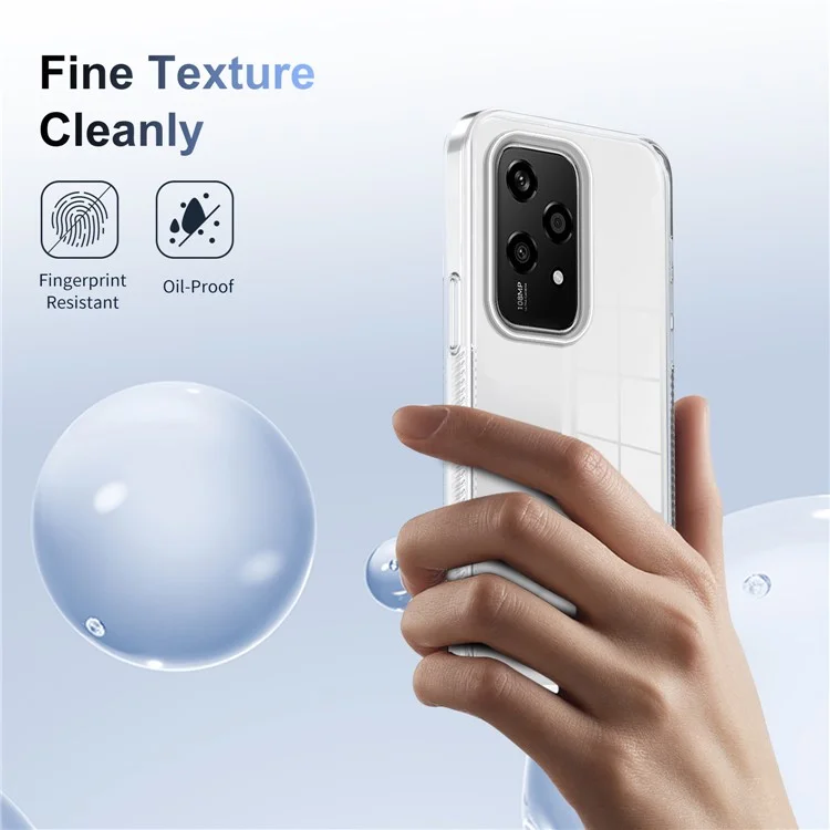 For Honor 200 Lite Clear Phone Case TPU+PC Anti-Slip Drop-Proof Back Cover - Transparente