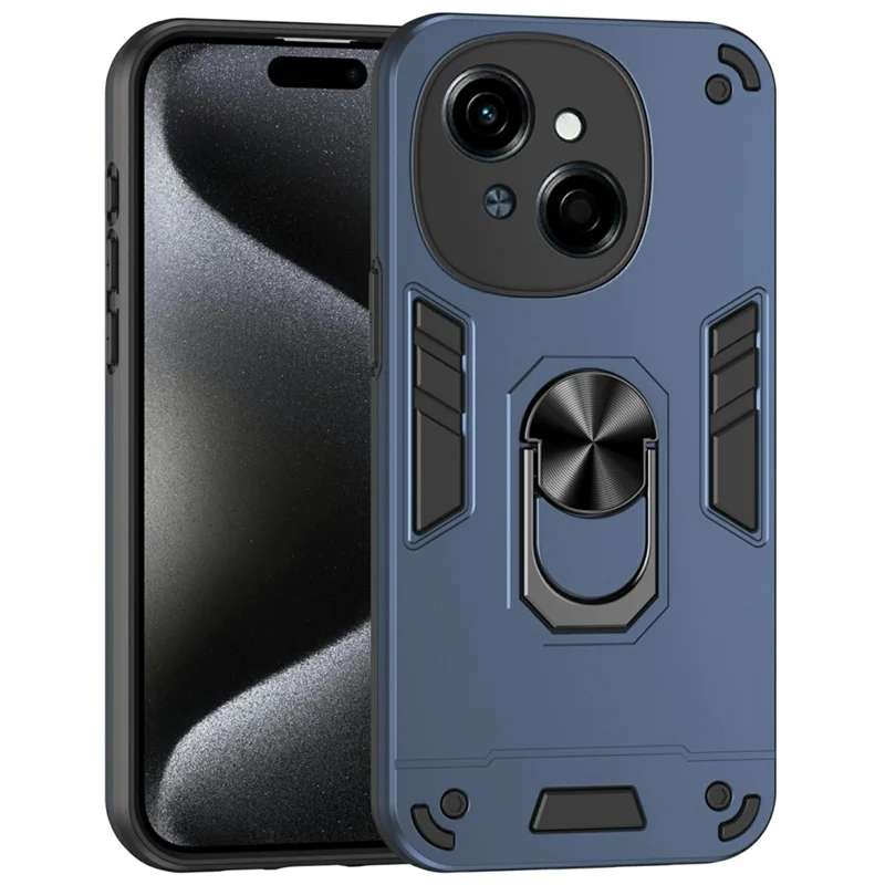 Para Tecno Spark Go 1 Case PC+TPU Drop Defiende la Cubierta Del Teléfono Con Kickstand - Azul
