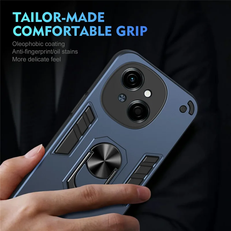 Para Tecno Spark Go 1 Case PC+TPU Drop Defiende la Cubierta Del Teléfono Con Kickstand - Azul