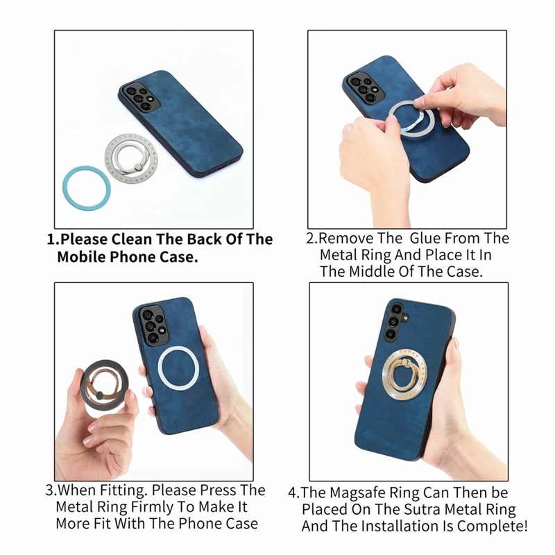 MS-02 Magnetic Phone Ring Holder 360-Degree Rotating Finger Grip Kickstand Rhinestone Decor - Gold