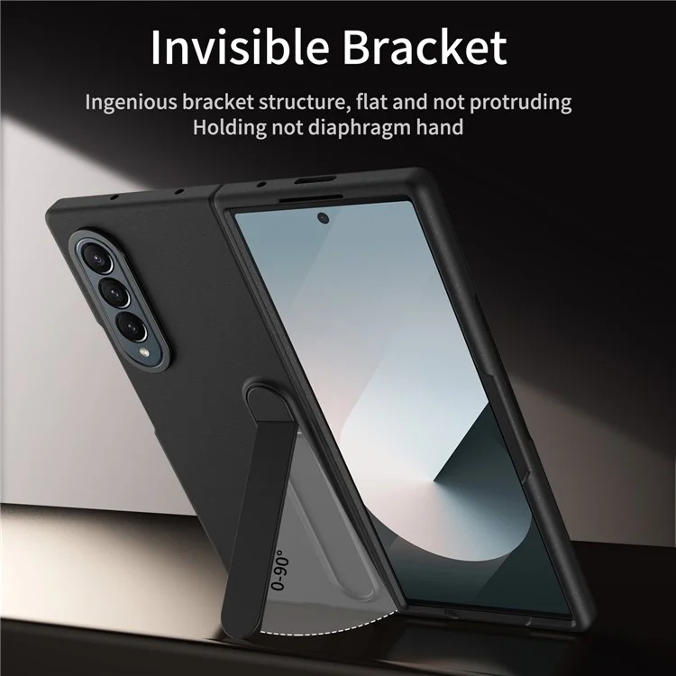 Для Samsung Galaxy Z Fold4 5G Case Kickstend PC PC Phph - Черный