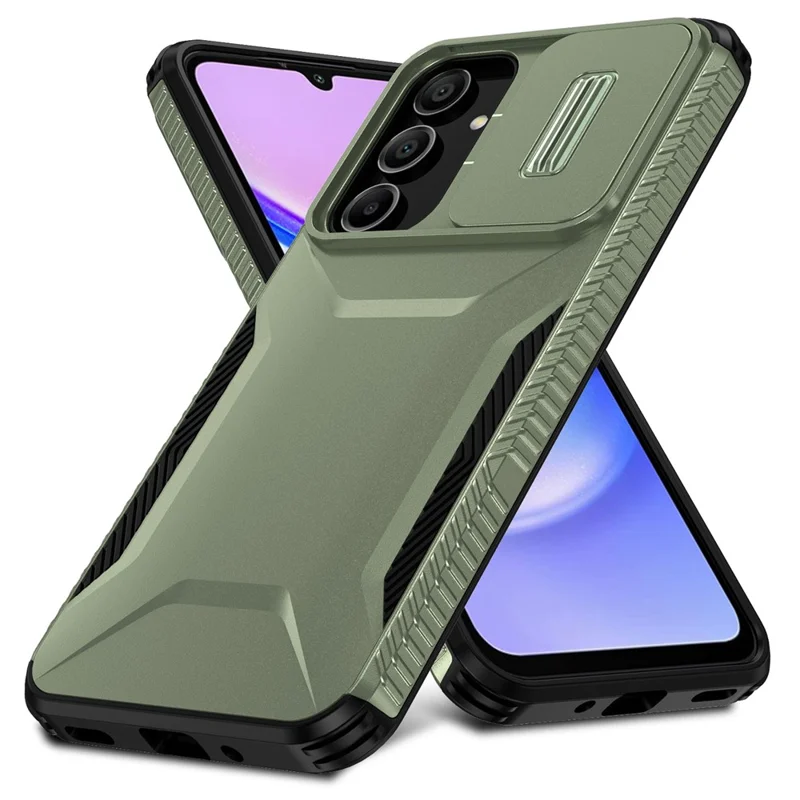 For Samsung Galaxy A16 5G / A16 4G Case Camshield TPU+PC Phone Cover Non-Slip Side Edge - Green
