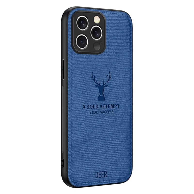 Per Iphone 16 Pro Case Deer Tect Texture Texture PU Coperchio Telefono Hybrid - Blu