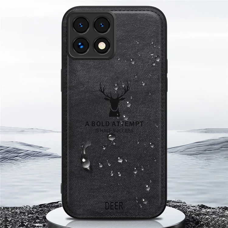 Para Xiaomi 14t Pro Case Patrón de Ciervos Textura de Tela PU Cuero de Cuero Portada - Gris