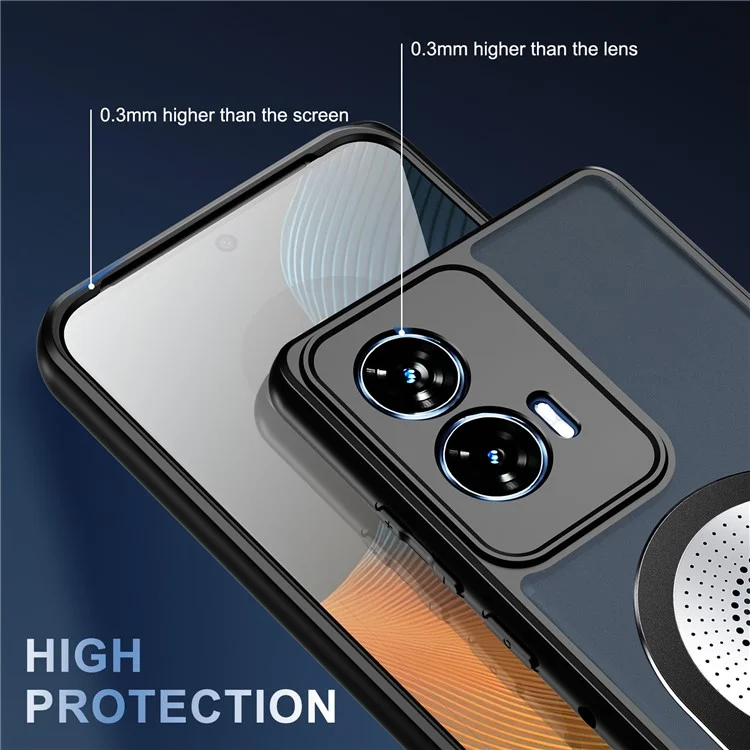 Para Motorola Edge 50 Fusion 5g Caso Magnético Dissipação de Calor Aromaterapia Kickstand Silicone+PC Tone - Preto