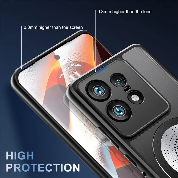 Para Motorola Edge 50 Pro 5G Case Magnética Disipación de Calor de Calor - Negro