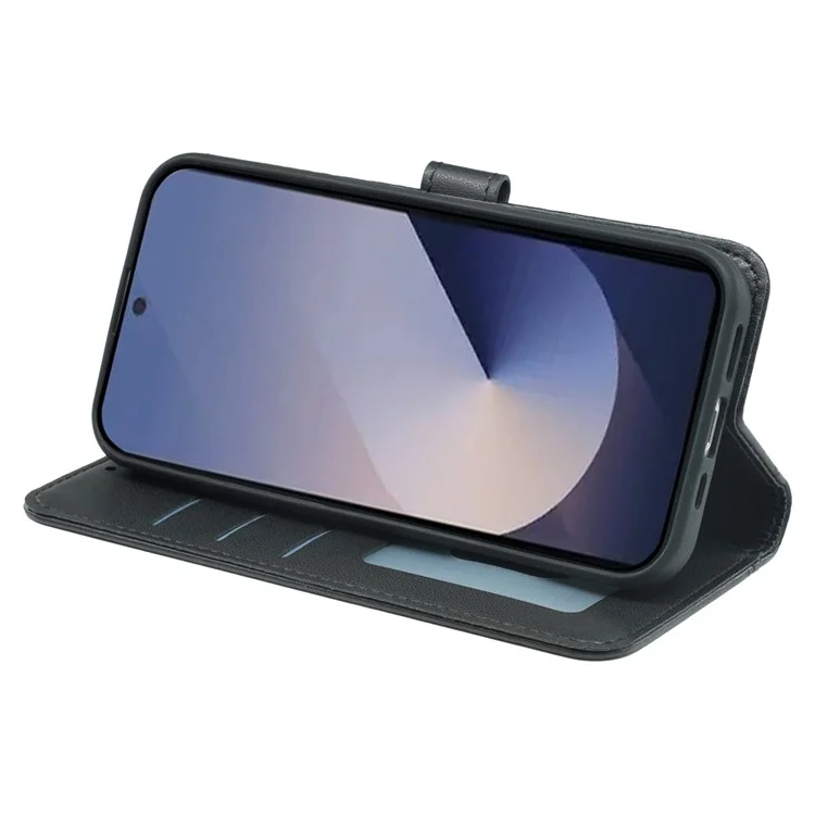Para Samsung Galaxy S25 Ultra Wallet Case Magnetic Snap Telephip Cover With Strap - Negro