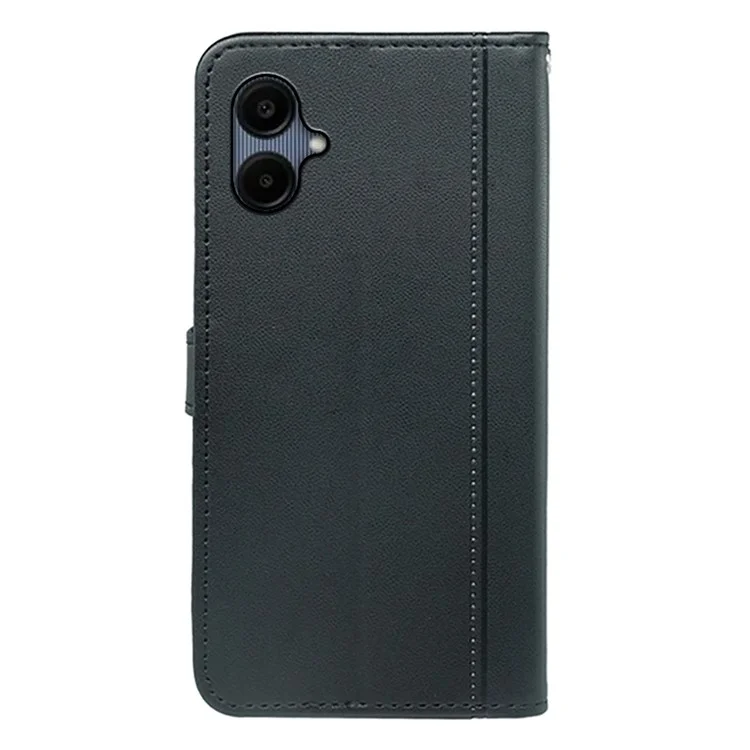 Для Samsung Galaxy A06 Case Case Magnetic Snap Leather Phone Cope с Ремешком - Черный