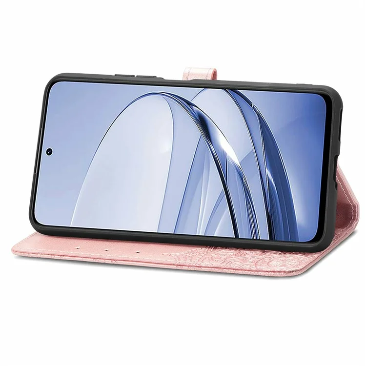 For ZTE Axon 60 / Blade V60 Wallet Case Mandala Flower Leather Phone Cover Stand View - Rose Gold