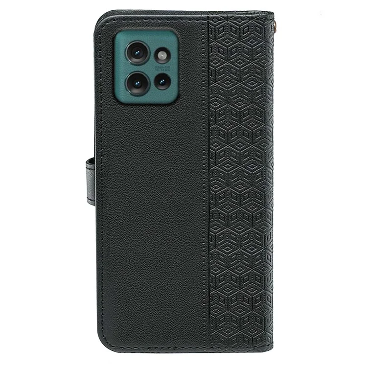 Per Motorola Edge 50 5G Wallet Telefono Tecny Impronta Flip Cover Flip - Nero