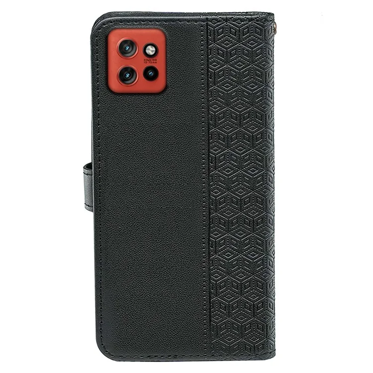 For Motorola Edge 50 Neo 5G / Moto S50 5G / Thinkphone 25 5G Wallet Phone Case Pattern Imprint Leather Flip Cover - Black