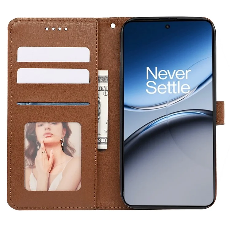 For OnePlus Nord 4 Wallet Phone Case Pattern Imprint Leather Flip Cover - Brown