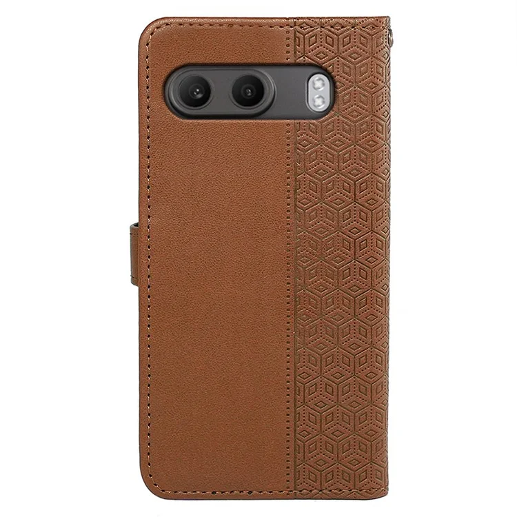 For OnePlus Nord 4 Wallet Phone Case Pattern Imprint Leather Flip Cover - Brown