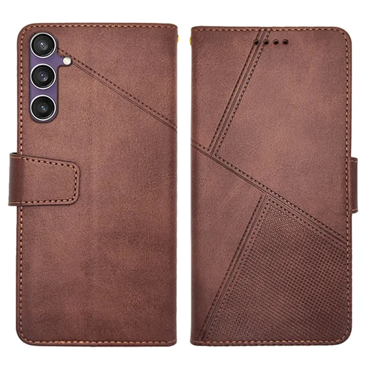 Idewei Para Samsung Galaxy S24 FE Casa Catura Tape de Capela Tape Textura de Palf - Café