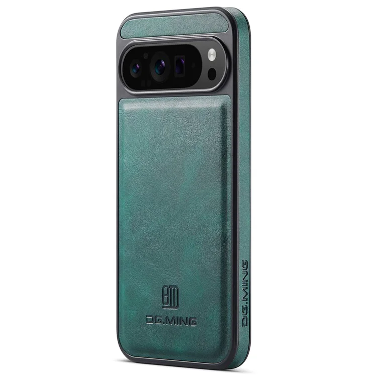 Dg. Ming Pour Google Pixel 9 Pro XL Case Anti-Drop Leather Revêtement pc + Tpu Téléphone Retour - Vert