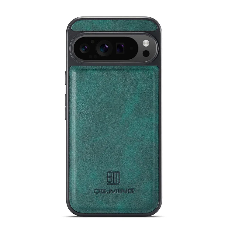 Dg. Ming Pour Google Pixel 9 Pro XL Case Anti-Drop Leather Revêtement pc + Tpu Téléphone Retour - Vert