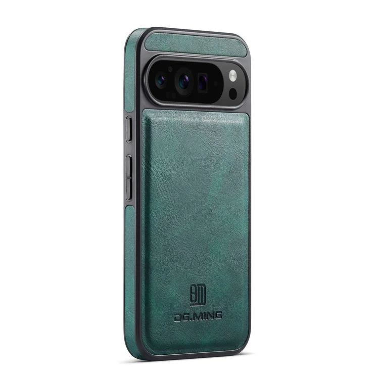 Dg. Ming Pour Google Pixel 9 Pro XL Case Anti-Drop Leather Revêtement pc + Tpu Téléphone Retour - Vert