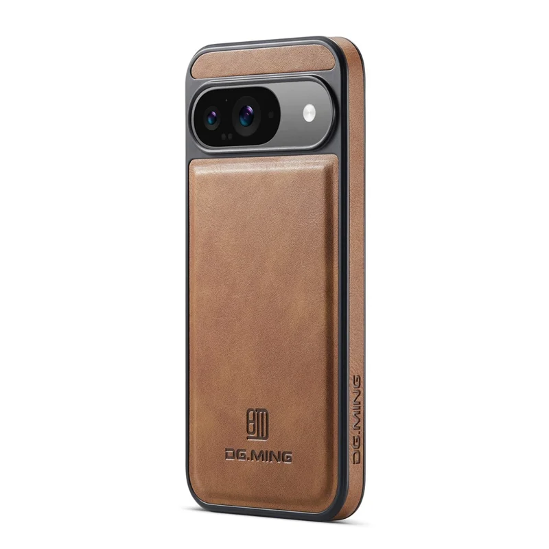 DG.MING M5 Series For Google Pixel 9 Pro  /  Pixel 9 Case Detachable Magnetic Leather Phone Cover with Card Slots - Brown