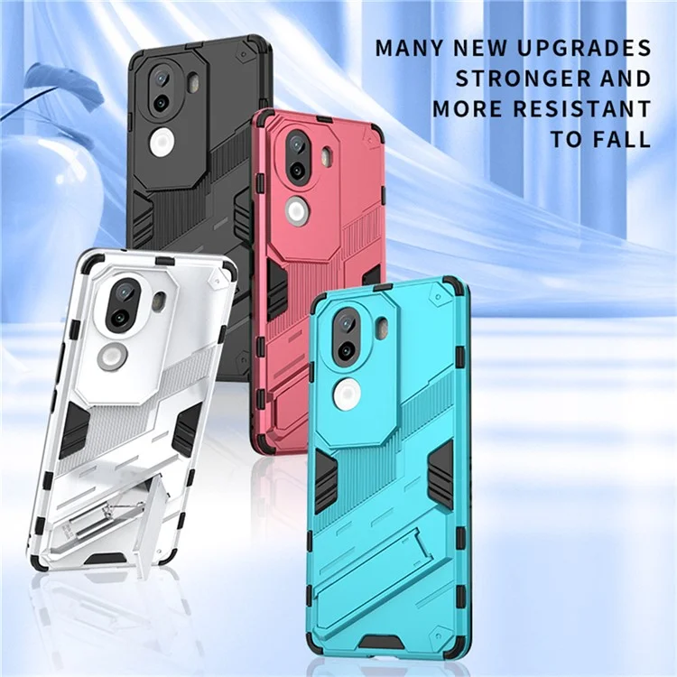 Для Vivo Iqoo Z9s 5G Case PC+TPU Shockper Phone Cope с Kickstand - Черный