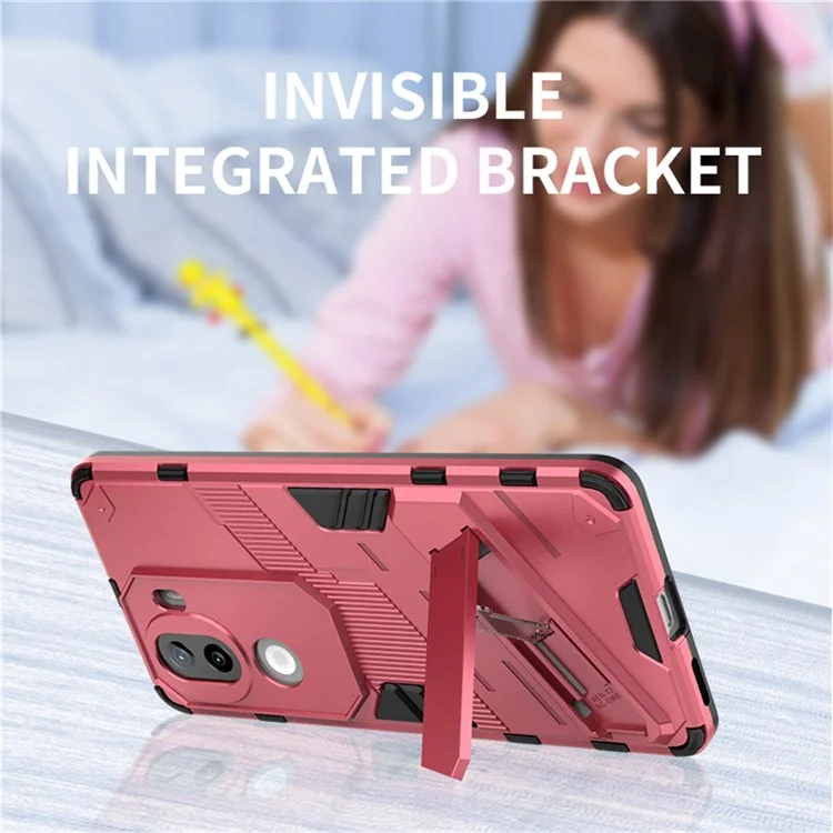 Для Vivo Iqoo Z9s 5G Case PC+TPU Shockper Phone Cope с Kickstand - Черный