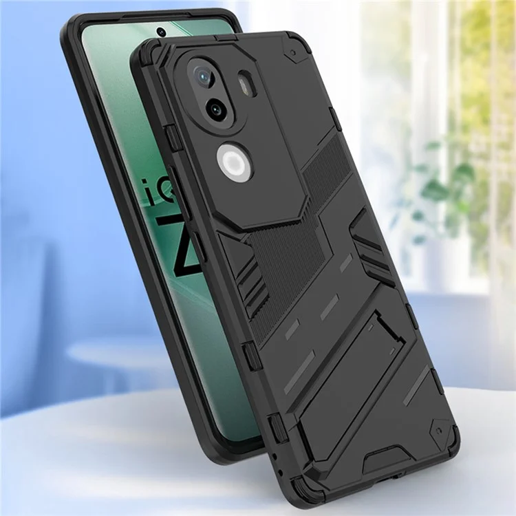 Для Vivo Iqoo Z9s 5G Case PC+TPU Shockper Phone Cope с Kickstand - Черный