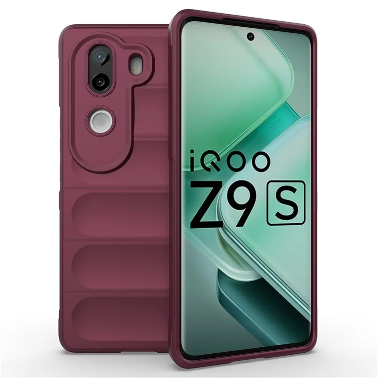 Per Vivo Iqoo Z9s 5g Case Anti-drop Soft Tpu Robusto Cover Posteriore Del Telefono - Vino Rosso