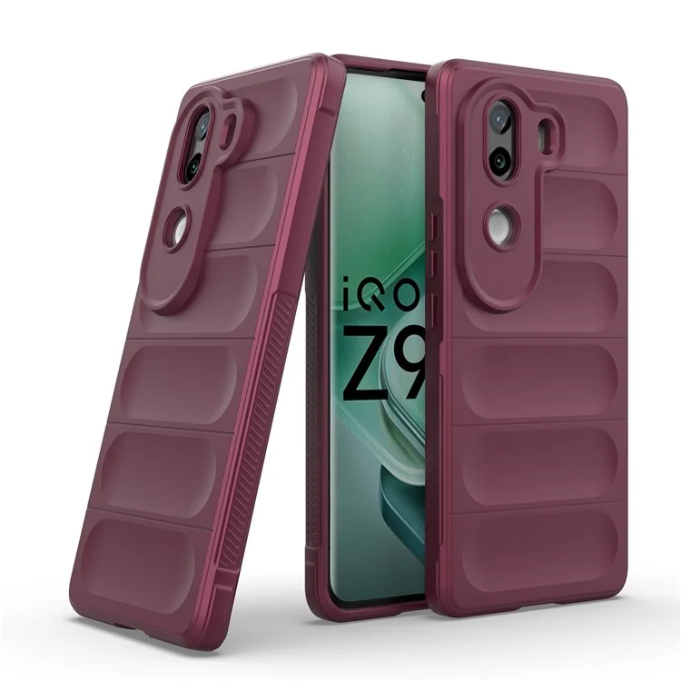 Per Vivo Iqoo Z9s 5g Case Anti-drop Soft Tpu Robusto Cover Posteriore Del Telefono - Vino Rosso