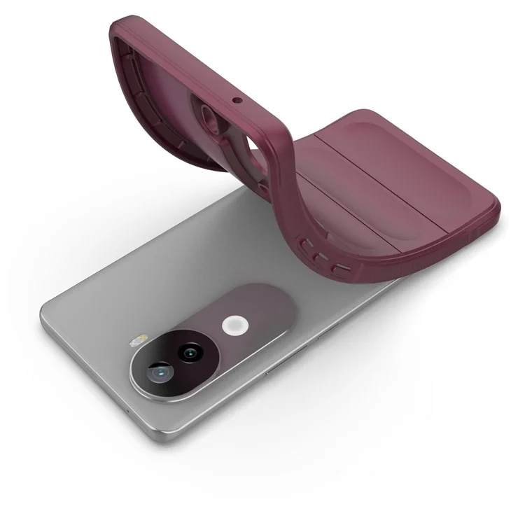 Per Vivo Iqoo Z9s 5g Case Anti-drop Soft Tpu Robusto Cover Posteriore Del Telefono - Vino Rosso
