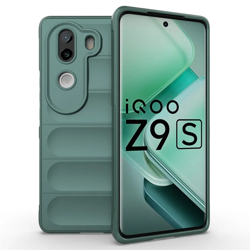 For vivo iQOO Z9s 5G Case Anti-Drop Soft TPU Rugged Phone Back Cover - Green