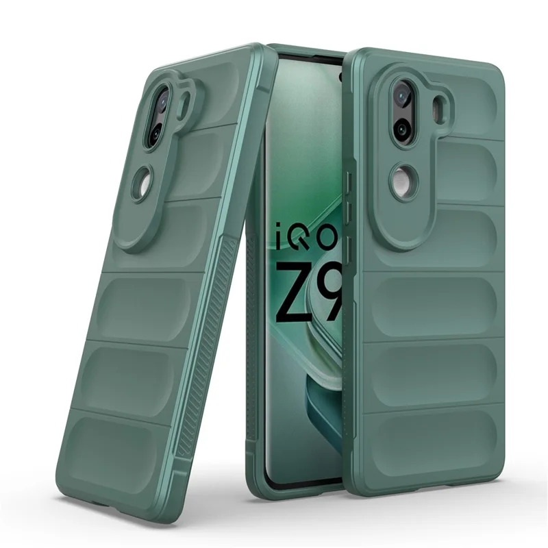 For vivo iQOO Z9s 5G Case Anti-Drop Soft TPU Rugged Phone Back Cover - Green
