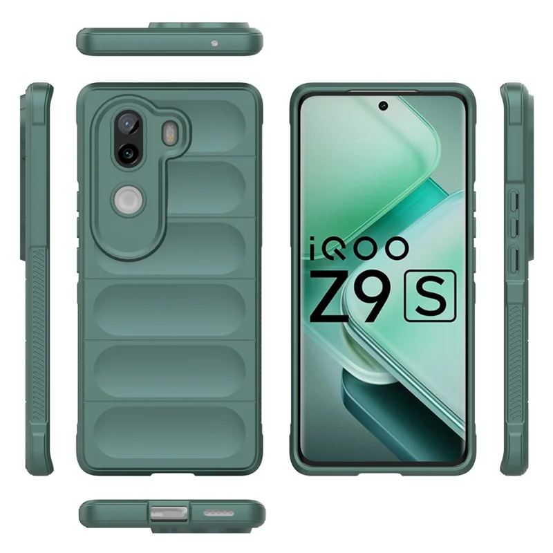 For vivo iQOO Z9s 5G Case Anti-Drop Soft TPU Rugged Phone Back Cover - Green